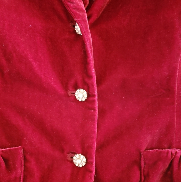 LIZ CLAIBORNE Women's Suede Suite Jacket Burgundy - Picture 6 of 12